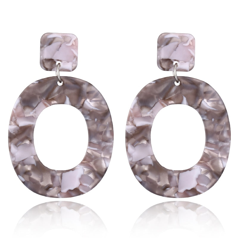 19 Styles Geometric Acrylic Irregular Hollow Circle Square Drop Earrings Modern