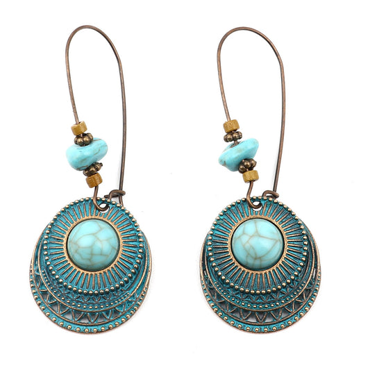 Textured Decor Turquoise Decor Lady Cute Dangle Earrings for Women Jewelry Girls