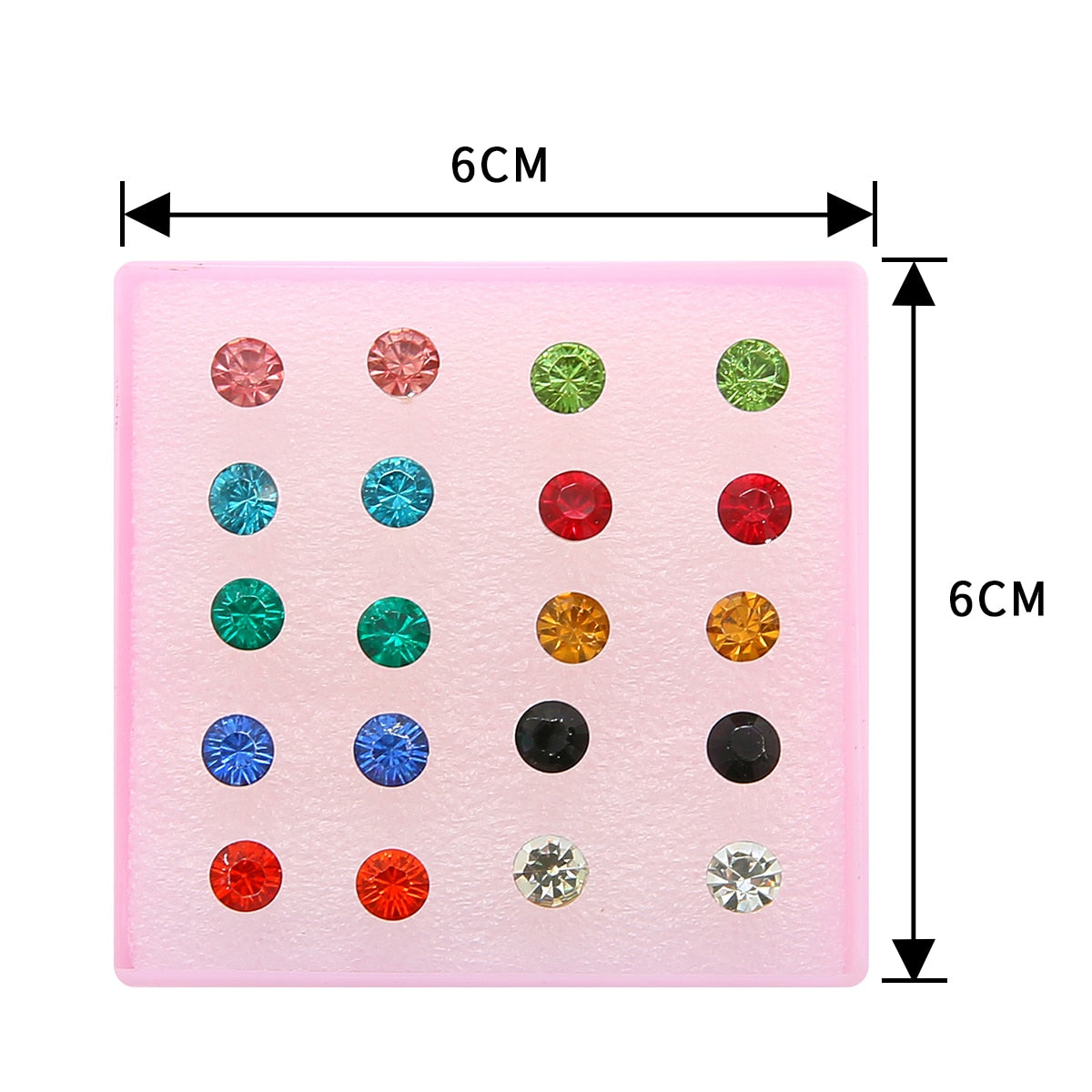 20 Pairs 6mm Mixed Crystal Earrings Cartoon Ear Pendants Accessories Women Art