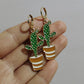 Brown Pot Cactus Drop Earrings Cartoon Ear Pendants Accessories Women Art