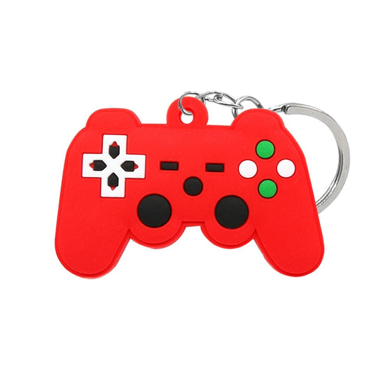 Red Gamepad PVC Keyring Cute Cartoon Style Keychains Bag Car Pendant Jewelry