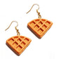 Waffle Handmade Resin Drop Earrings Cartoon Art Women Party Jewelry Ear Fashion
