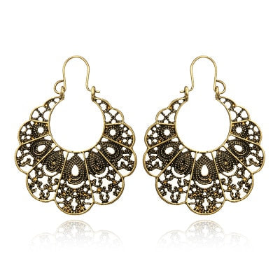 22 Styles Hollow Geometric Carved Ethnic Drop Dangle Earrings Trendy Women