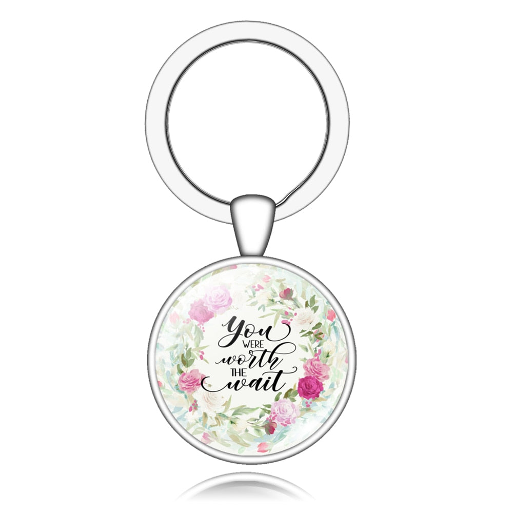 You Were Worth The Wait Bible Verse Quote Keychain Gift Cute Keyring Positive