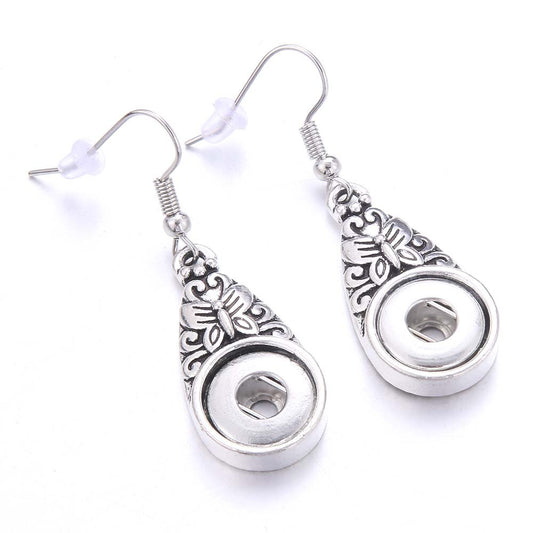 Butterfly Snap Button Dangle Earrings for Fashion Stylish Jewelry Drop Earrings