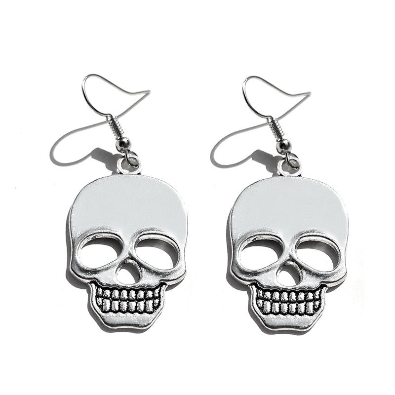 Handmade Geometric Skull Metal Drop Earrings Women Travel Fashion Cartoon