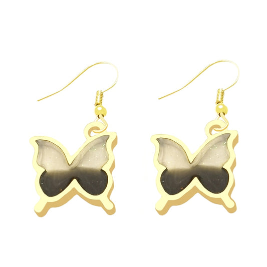 Grey Butterfly Drop Earrings Cartoon Ear Pendants Accessories Women Art Jewelry