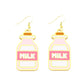 Milk Bottle Drop Earrings Cartoon Ear Pendants Accessories Women Art Jewelry