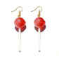 Ombre Red Resin Candy Lollipop Drop Earrings Cartoon Ear Pendants Accessories