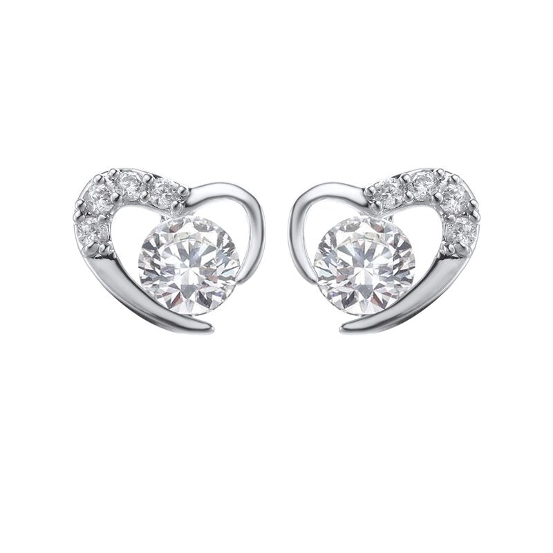 Heart Stone Stud Earrings Women Girls Summer Party Studs Ear Women Jewelry