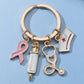 4 Styles Injection Syringe Stethoscope Nurse Cap Cartoon Keyring Cute Creative