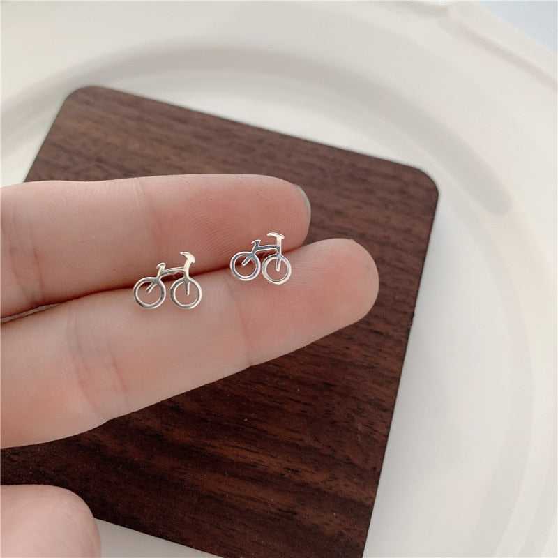 Bicycle Stainless Steel Mini Stud Earring Ear Piercing Modern Jewelry
