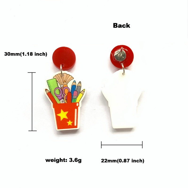 Colorful Pensils Drop Dangle Earrings Trendy Women Fashion Earrings Jewelry Gift