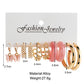 5 Pairs Hoop Chain Butterfly Set Earrings Fashion Women Summer Party Jewelry