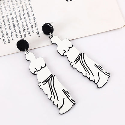 Female Statue Drop Earrings Women Travel Fashion Cartoon Earrings Creative