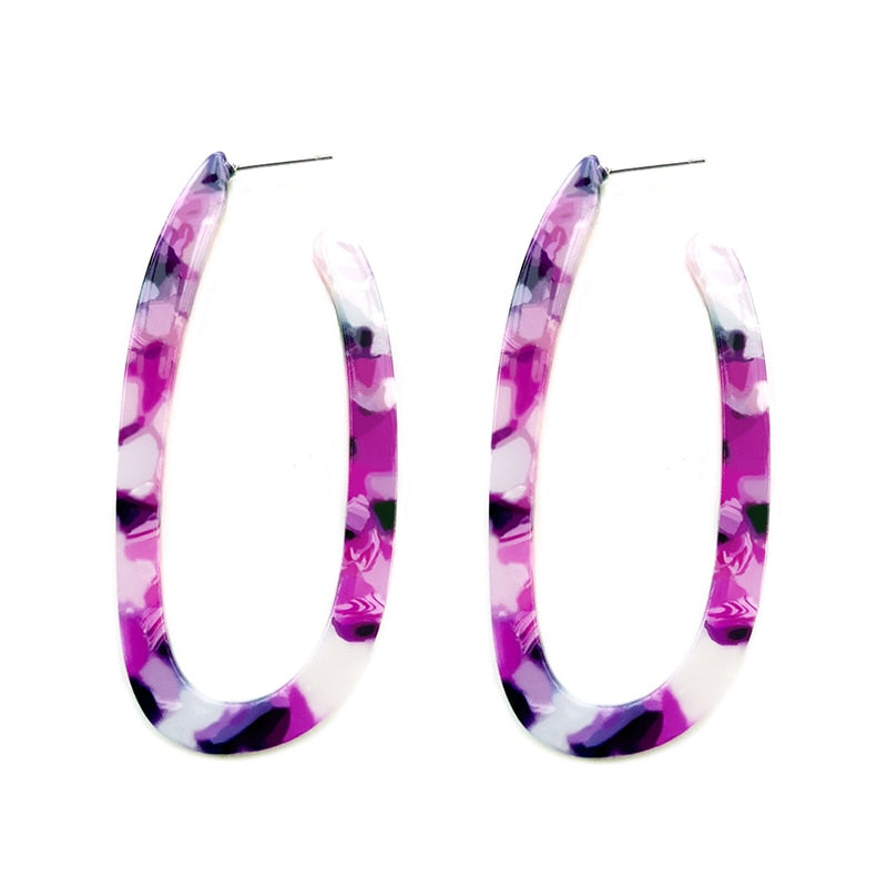 Purple Acrylic Drop Earrings Cartoon Art Women Party Jewelry Ear Fashion Pendant