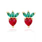 Rhinestone Fruit Stud Earrings Cartoon Ear Pendants Accessories Women Jewelry