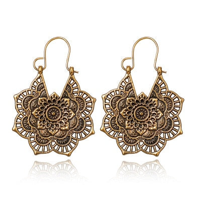 22 Styles Hollow Geometric Carved Ethnic Drop Dangle Earrings Trendy Women