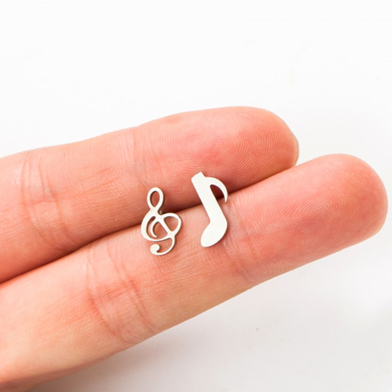 Music Note Mini Stud Earring Stylish Women Girl Gift Jewelry Cute Earrings