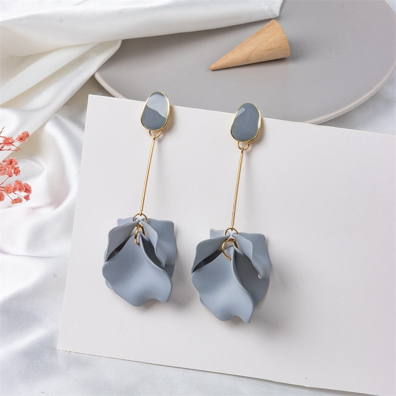 36 Styles Flower Acrylic Petals Dangle Earrings Women Travel Fashion Cartoon