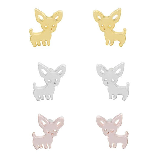 Simple And Stylish Stud Earrings For Women Cute Stainless Steel Golden Animal