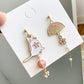 Cat and Fan Drop Earrings Women Party Wedding Jewelry Creative Gifts Earrings