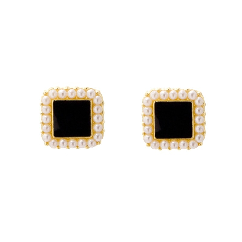 Women Geometric Square Earrings  Pearl Simple Fashion Jewelry Acessories