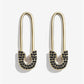 1pair Black Crystal Safety Pin Drop Earrings Fashion Women Summer Party Jewelry