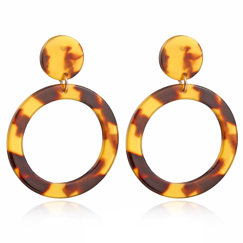 19 Styles Geometric Acrylic Irregular Hollow Circle Square Drop Earrings Modern