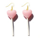 Pink heart Resin Candy Lollipop Drop Earrings Cartoon Ear Pendants Accessories