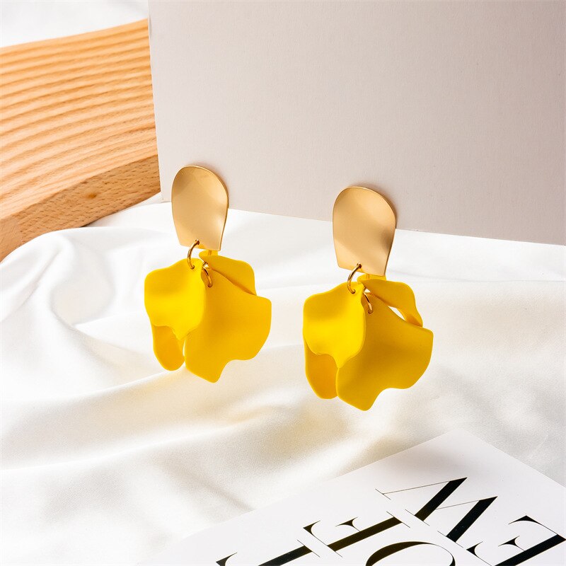 36 Styles Flower Acrylic Petals Dangle Earrings Women Travel Fashion Cartoon