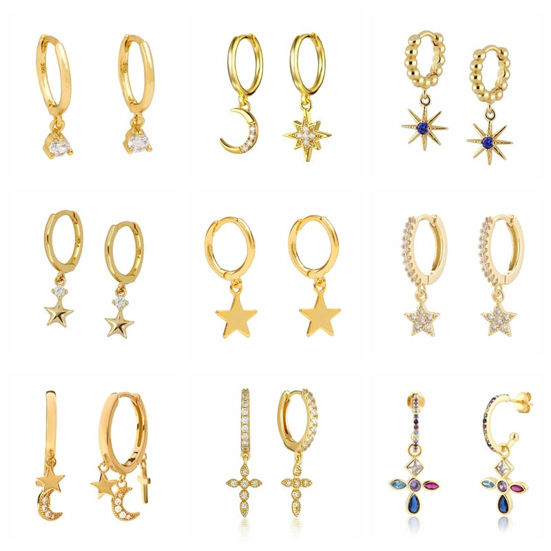 34 Styles Cross Star Dangle Earrings Women Girl Fashion Trendy Jewelry