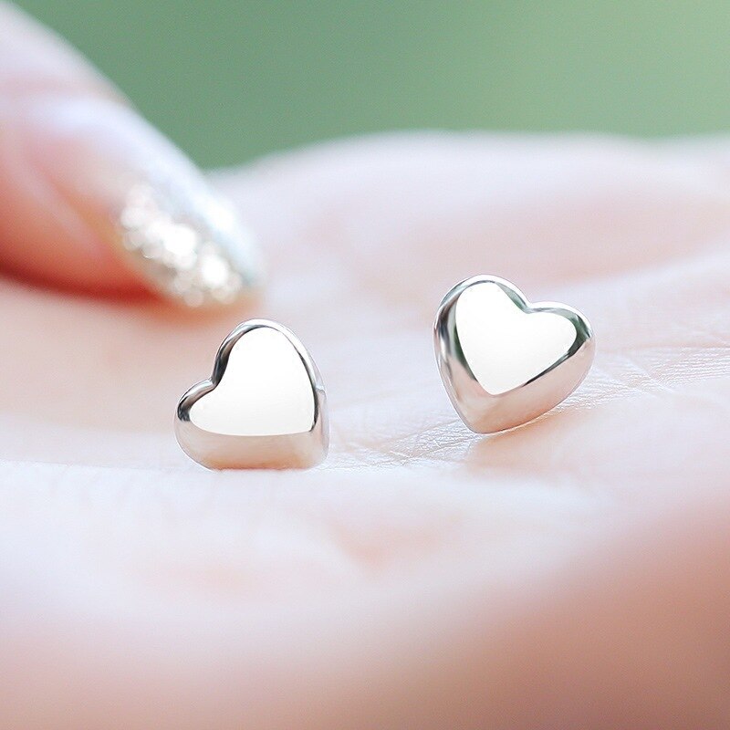 Heart Stud Earrings Fashion Simple Style Mini Earrings For Women Girls  Birthday