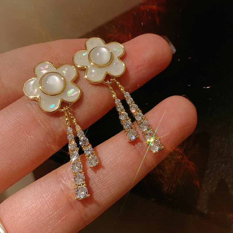 14 Styles Elegant Flower Opal Drop Earrings Women Girl Party Gift Fashion Ear