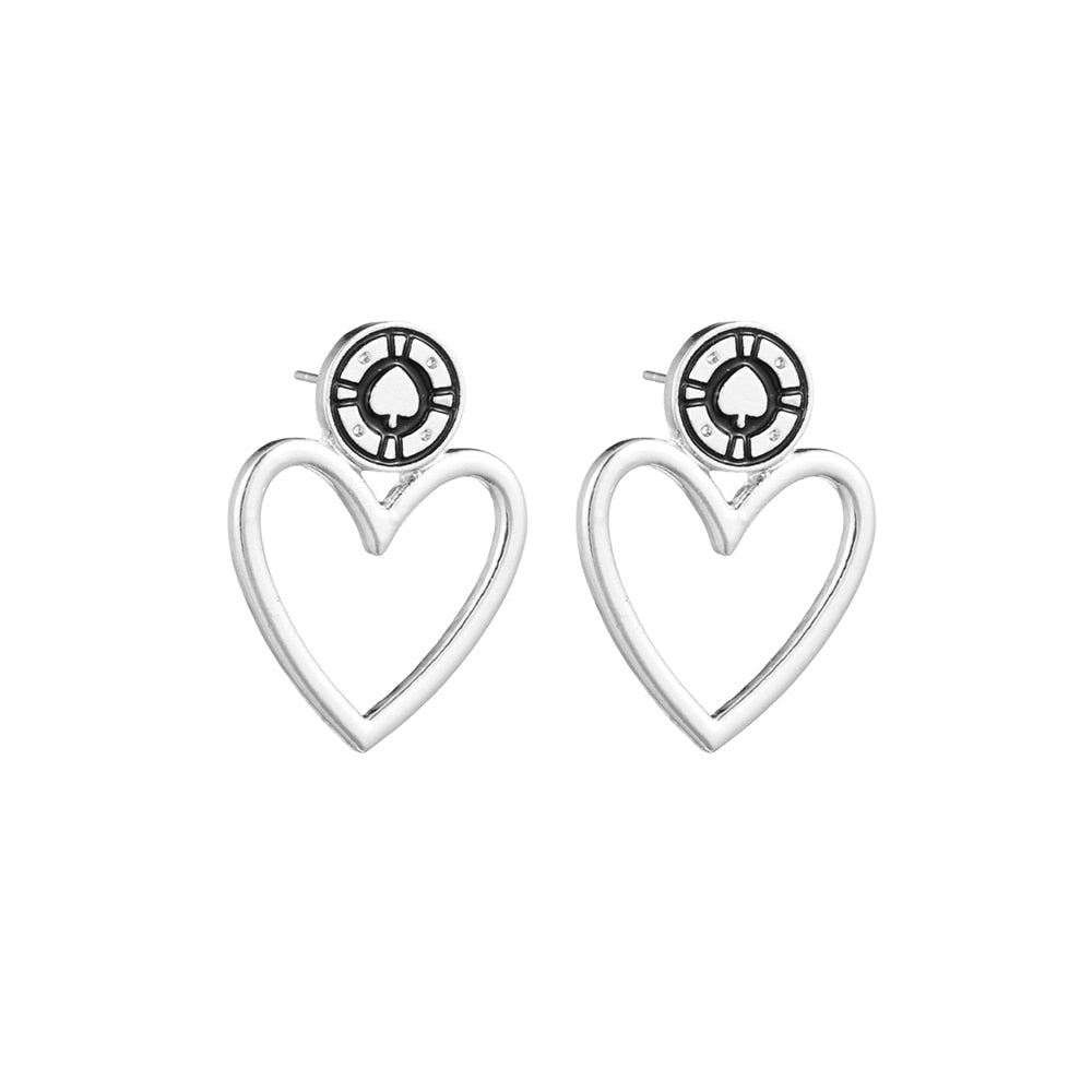 Heart Symbol Drop Earrings Women Girl Party Gift Fashion Ear Jewelry Accessories