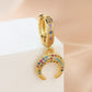1pc Colorful Rhinestone Open Ring Cartilage Earring Ear Piercing For Women Girl