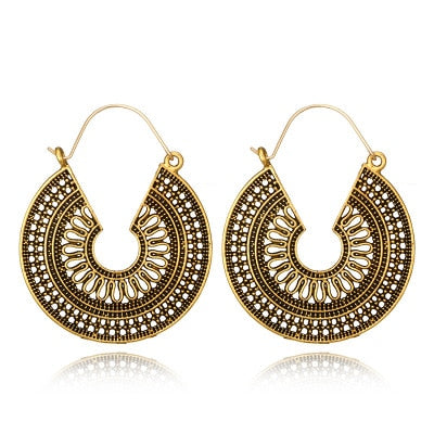 22 Styles Hollow Geometric Carved Ethnic Drop Dangle Earrings Trendy Women