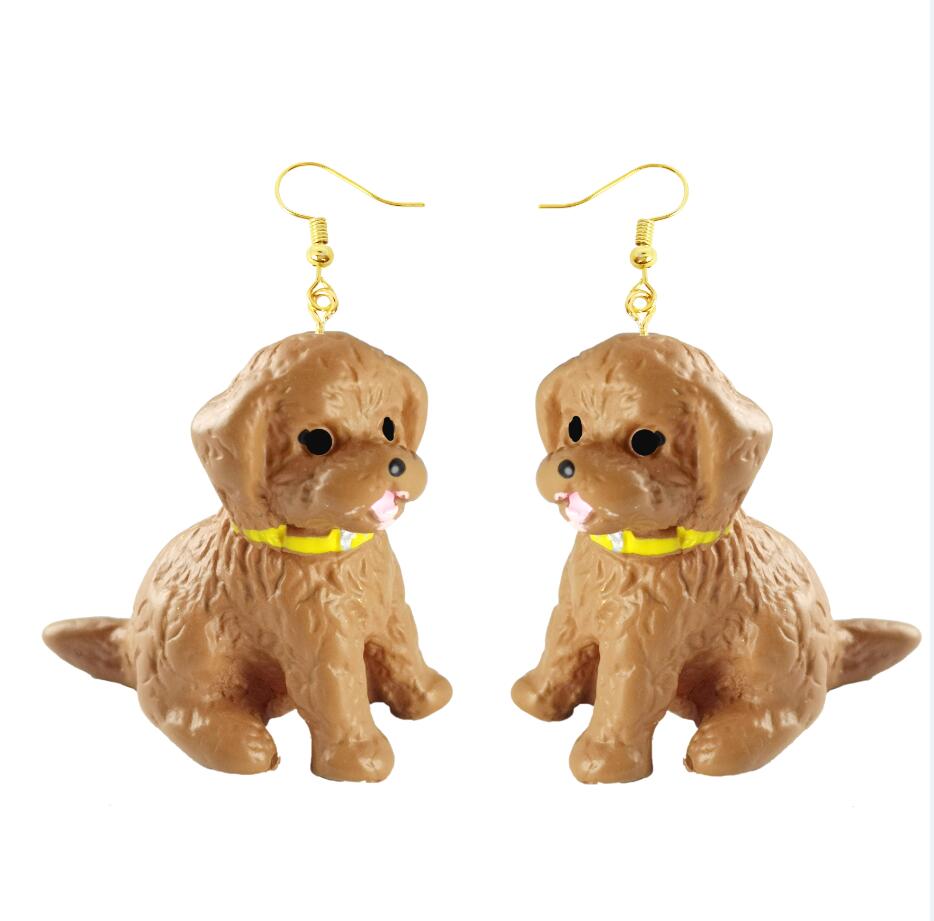 Puppy Resin Handmade Drop Earrings Cartoon Art Women Party Jewelry Ear Fashion