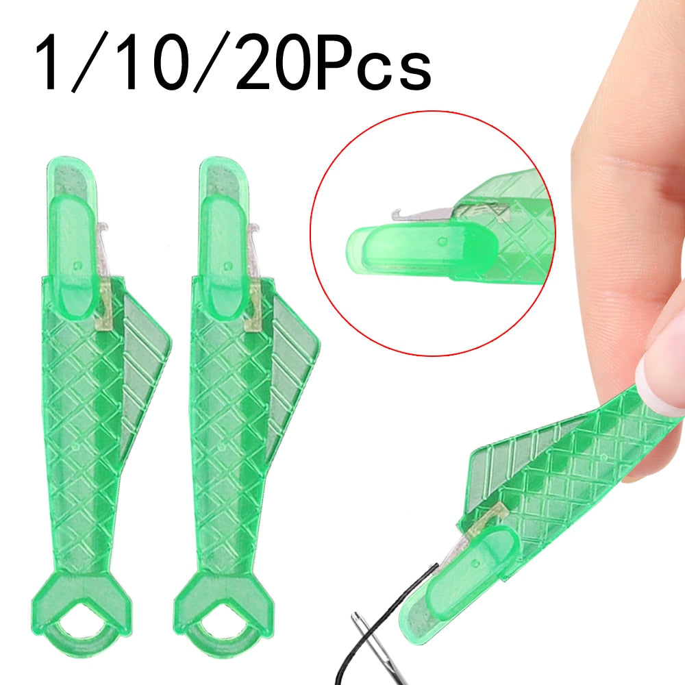 Mini Sewing Machine Needle Threader With Hook Plastic Needle Insertion Tool