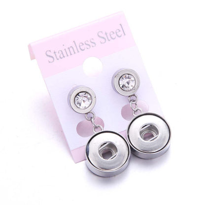 Crystal Button Dangle Earrings for Fashion Stylish Jewelry Drop Earrings
