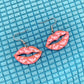 Glitter Pink Lip With Bat Acrylic Drop Earrings Fashion Women Summer Party