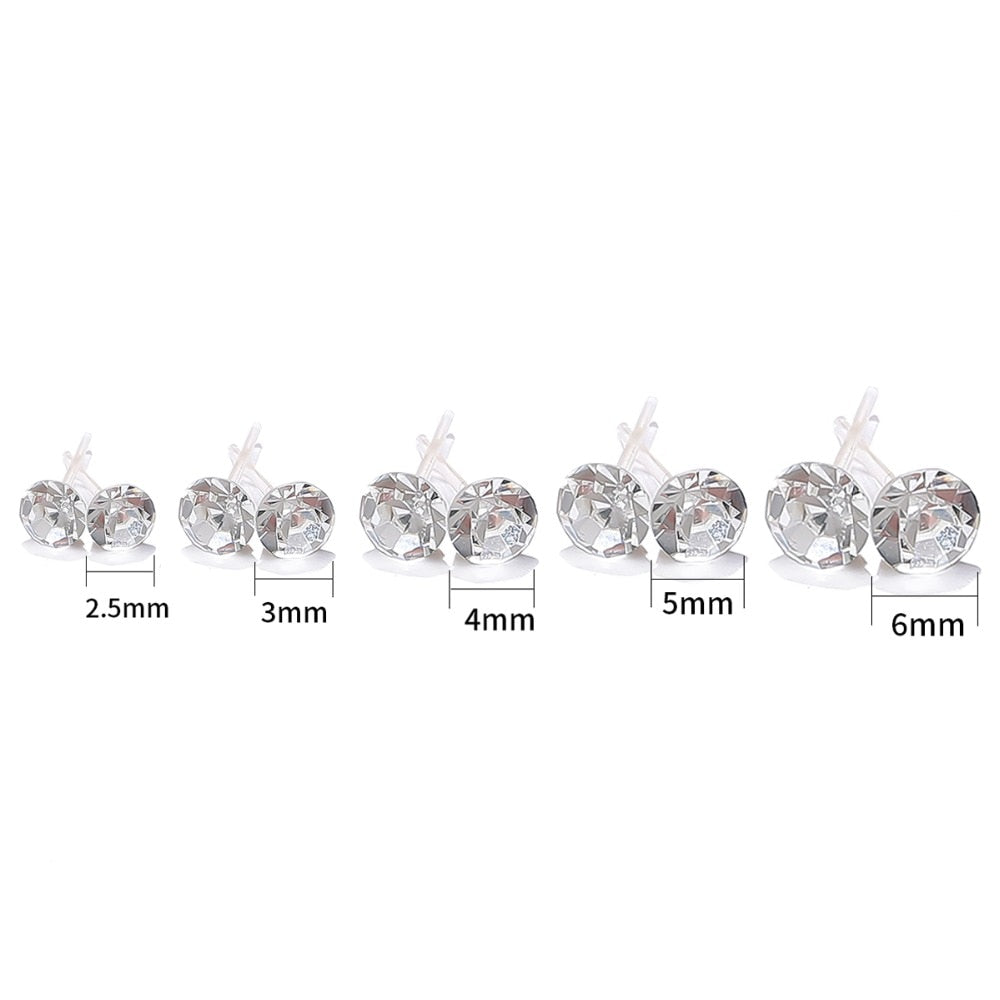 20 Pairs 6mm Clear Crystal Earrings Cartoon Ear Pendants Accessories Women Art