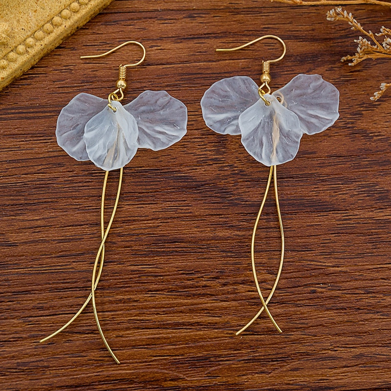 34 Styles Resin Flower Petal Dangle Earrings Fashion Party Girls Pendant