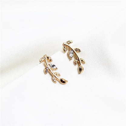 Rhinestone Branch Stylish Modern Stud Earrings Zircons Fashion Female Earrings
