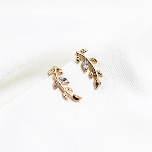 Rhinestone Branch Stylish Modern Stud Earrings Zircons Fashion Female Earrings