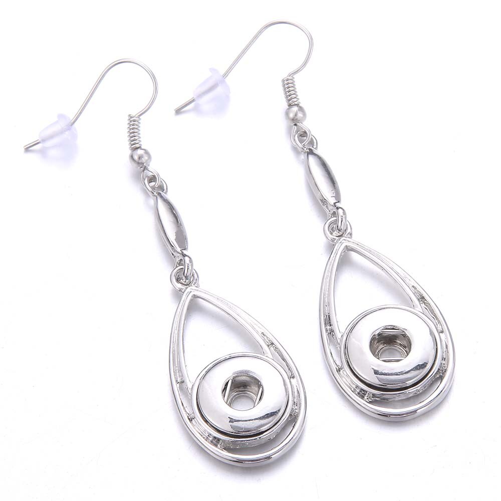 Teardrop-shaped Dangle Earrings Snap Button Design for Fashion Stylish Jewelry