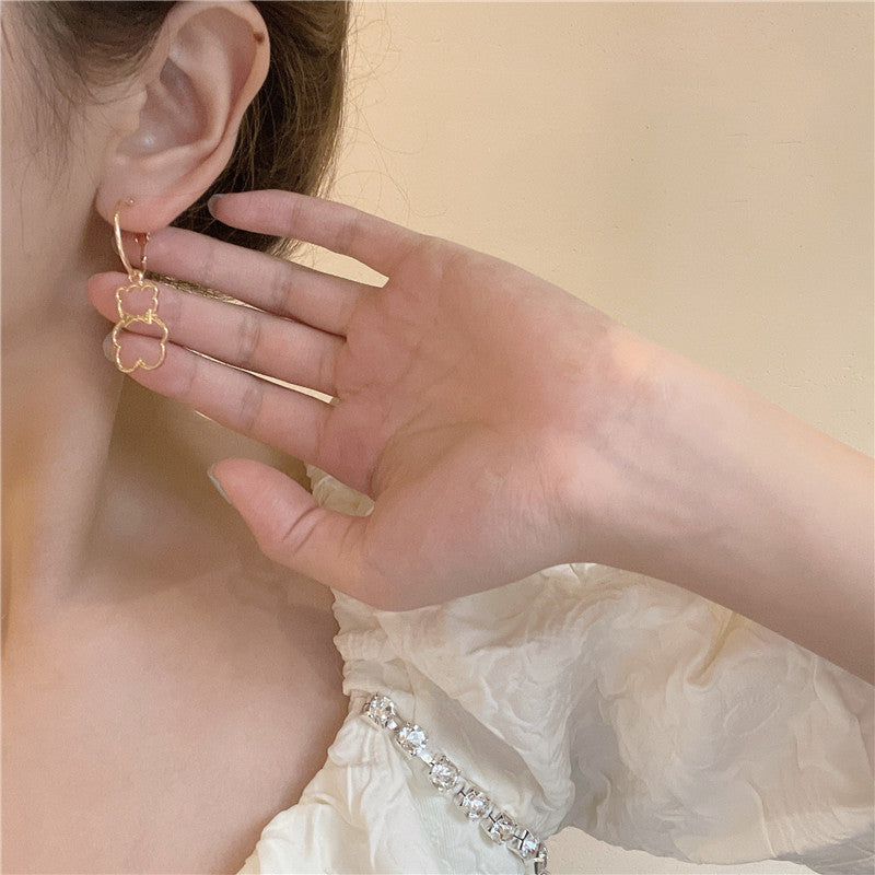 Bear Design Earrings Stud Women Girls Fashion Cute Accessory Jewelry