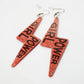 52 Styles Colorful Flame Knife Tape Rule Arrow Drop Earrings Hip Hop Art Women