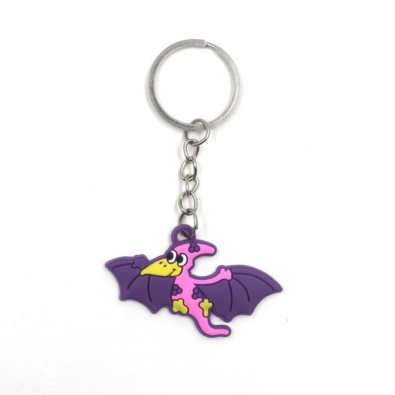 Pink Flying Dinosaur Keychain Party Gift Cute Keyring Cartoon DIY Jewelry