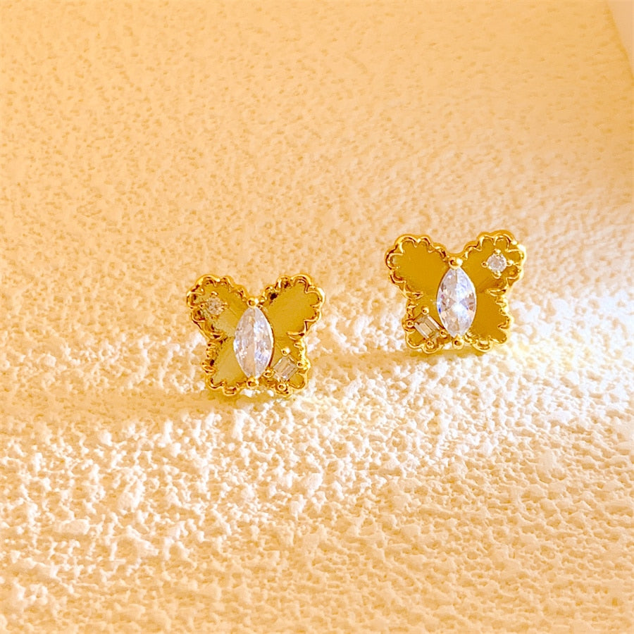 Crystal Butterfly Stud Earrings For Women Jewelry Fashion Women Earring Jewelry